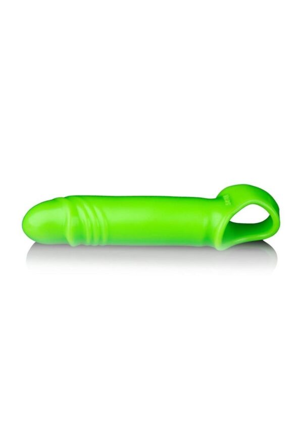 Ouch! Smooth Strechy Penis Sleeve Glow in the Dark - Green - Image 2