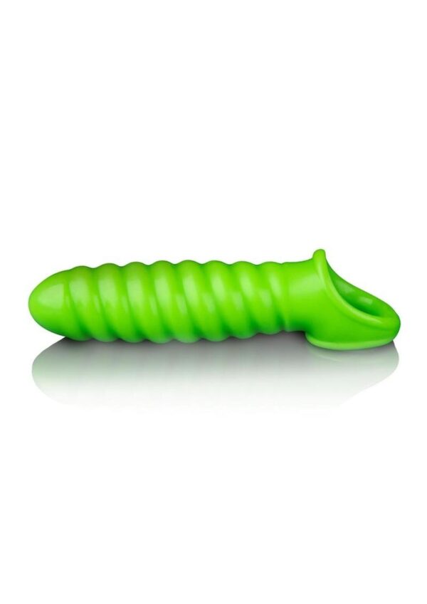Ouch! Swirl Strechy Penis Sleeve Glow in the Dark - Green - Image 2