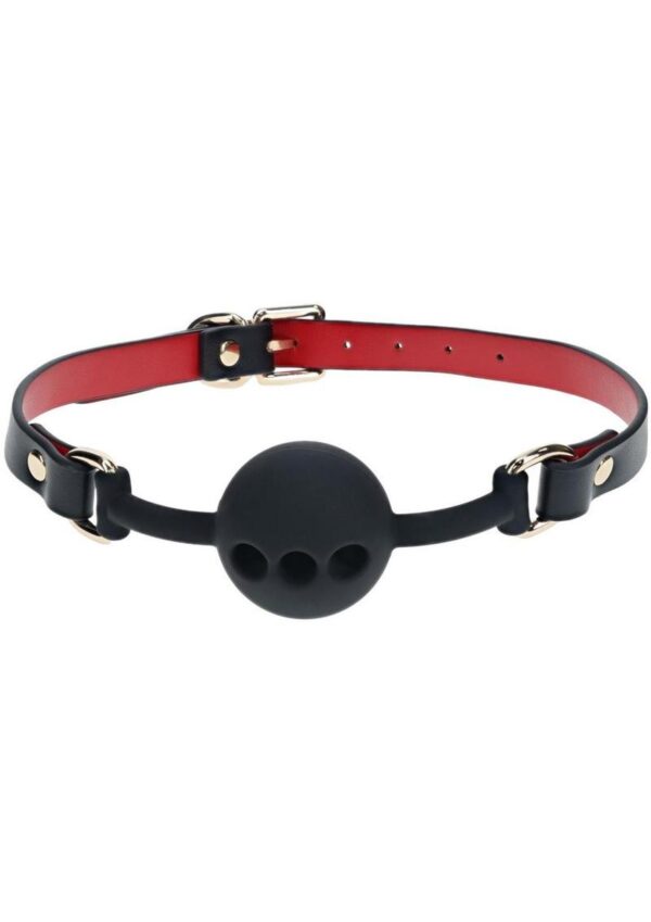 Ouch! Milan Collection Silicone Ball Gag - Black/Red - Image 2