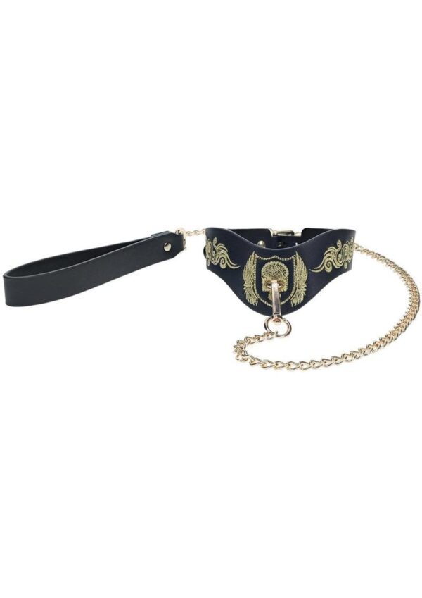 Ouch! London Collection Collar with Leash - Black - Image 2
