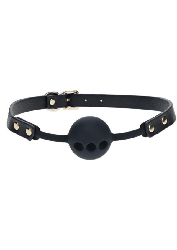 Ouch! London Collection Silicone Ball Gag - Black - Image 2