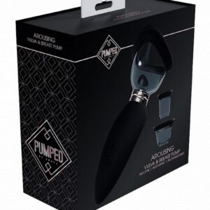 Pumped Arousing Automatic 5 Speed Silicone Rechargeable Vulva Clitoral Nipple and Breast Pump - Black