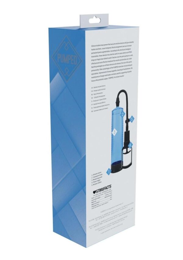 Pumped Basic Pump 2 Water Resistant Silicone Penis Pump - Blue - Image 3
