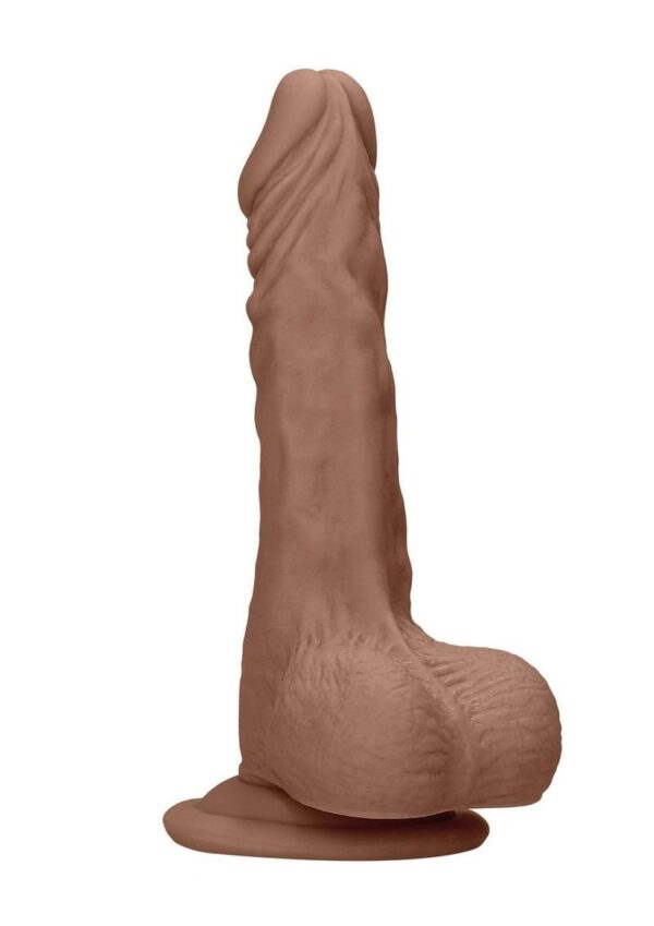 RealRock Skin Realistic Dildo with Balls 8in - Caramel - Image 2