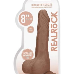 RealRock Skin Realistic Dildo with Balls 8in - Caramel