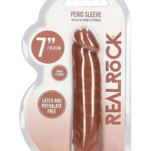 RealRock Skin Penis Extender 7in - Caramel