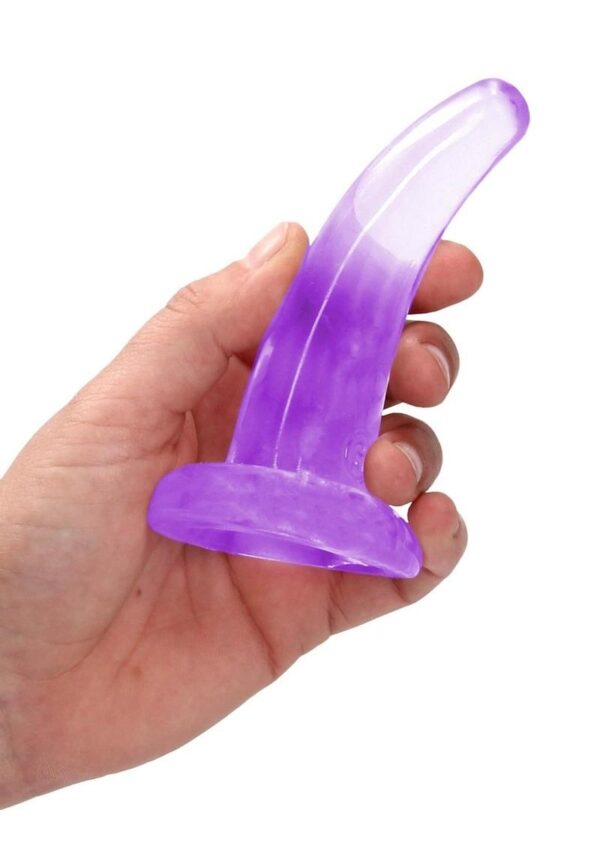 RealRock Crystal Clear Non Realistic Dildo with Suction Cup 4.7in - Purple - Image 4
