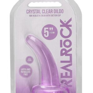 RealRock Crystal Clear Non Realistic Dildo with Suction Cup 4.7in - Purple