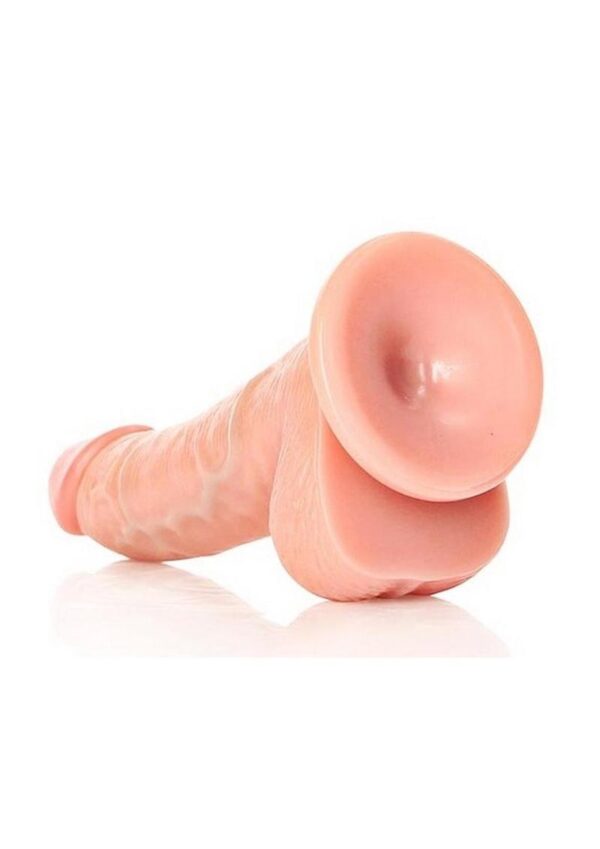 RealRock Curved Realistic Dildo with Balls and Suction Cup 6in - Vanilla - Image 4