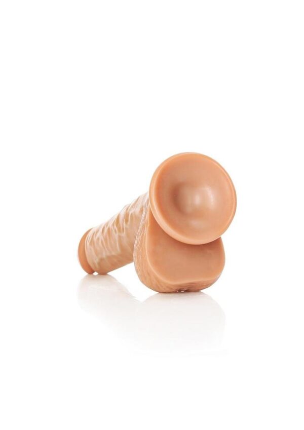 RealRock Straight Realistic Dildo with Balls and Suction Cup 7in - Caramel - Image 3