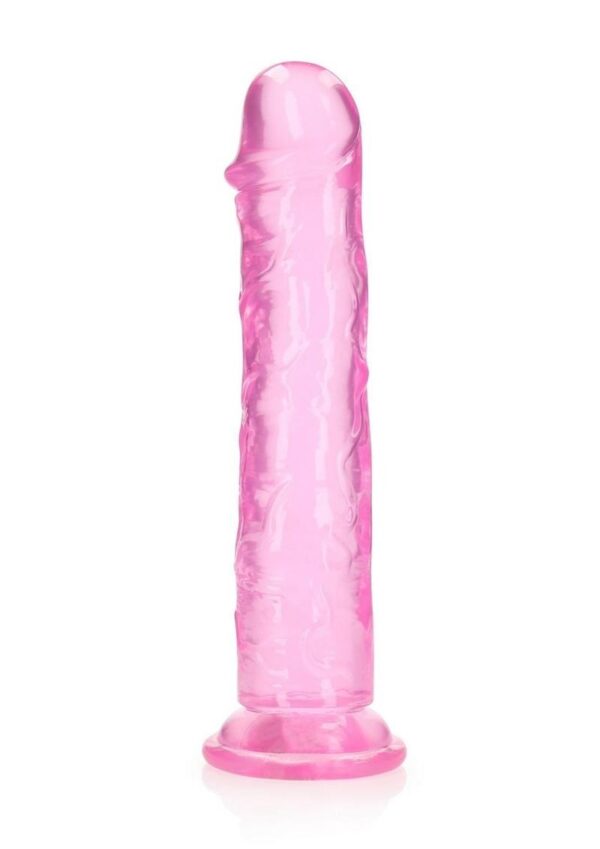 RealRock Crystal Clear Straight No Balls Dildo 11in - Pink - Image 2