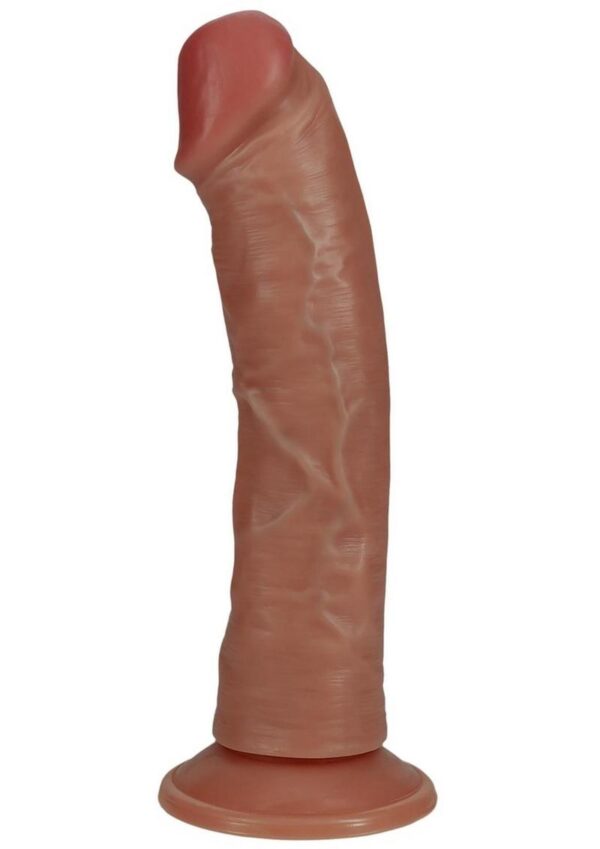 RealRock Vibrating Cock Regular Curved 8in - Caramel - Image 2