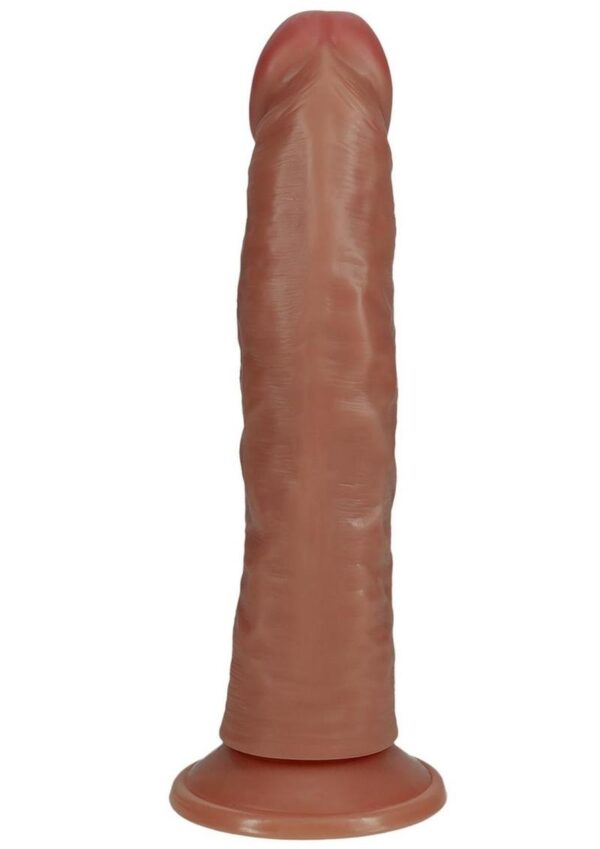 RealRock Vibrating Cock Regular Curved 8in - Caramel - Image 4