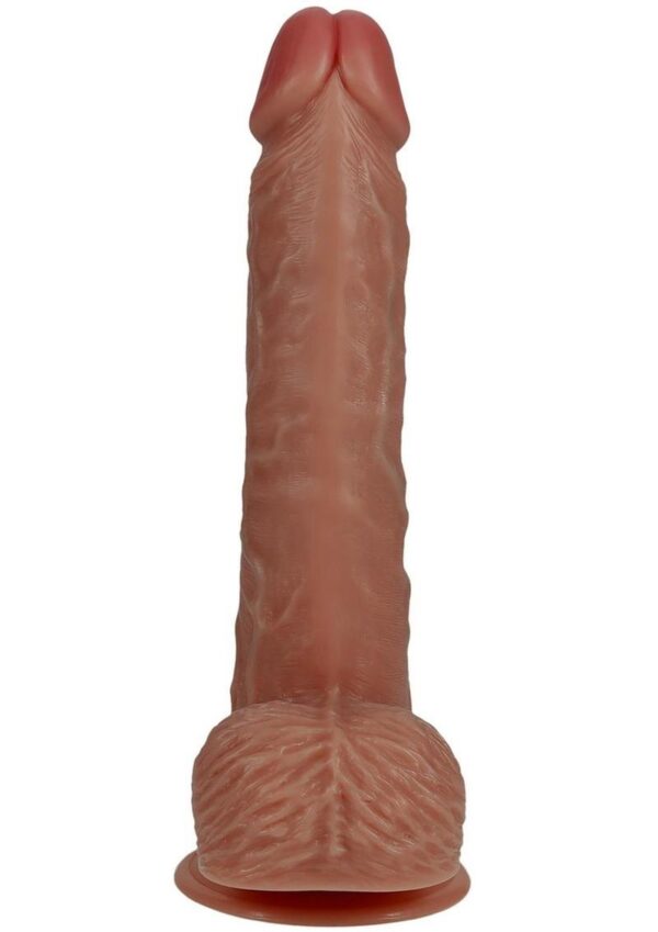 RealRock Vibrating Cock with Balls 7in - Caramel - Image 4
