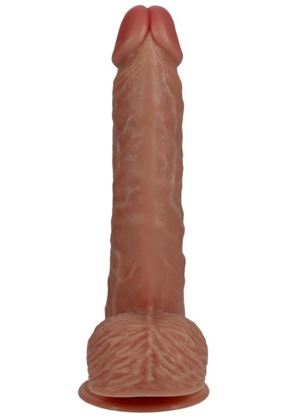RealRock Vibrating Cock with Balls 9in - Caramel - Image 4