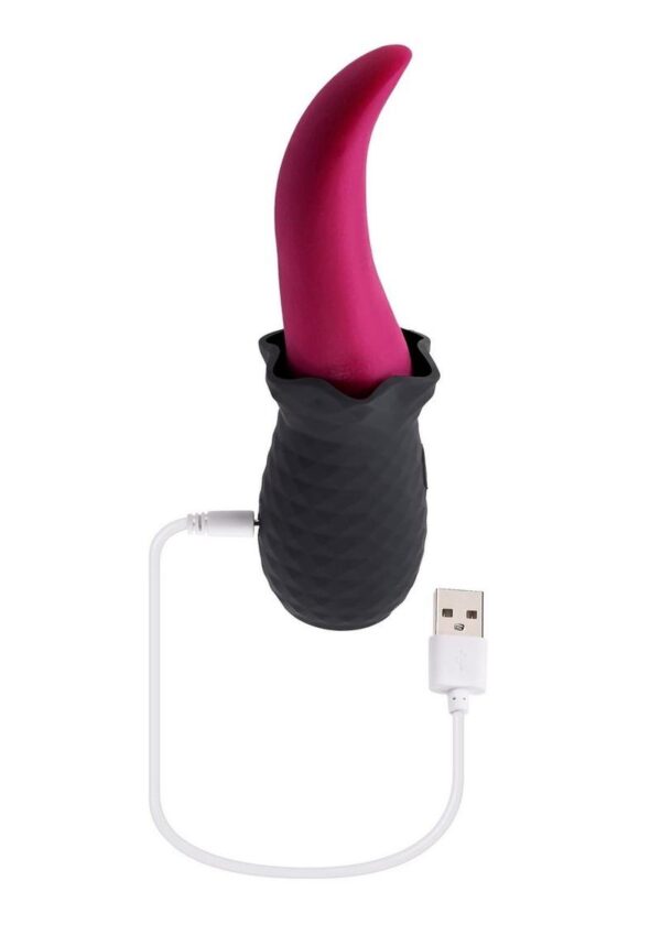 Selopas Tongue Teaser Rechargeable Silicone Clitoral Stimulator - Black - Image 4