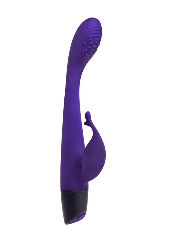 Selopa Plum Passion Rechargeable Silicone Vibrator with Clitoral Stimulator - Purple - Image 2
