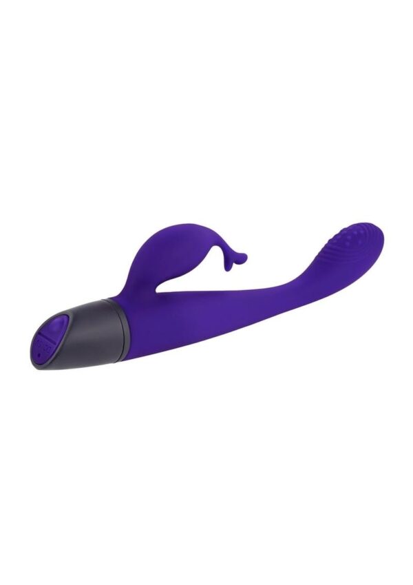 Selopa Plum Passion Rechargeable Silicone Vibrator with Clitoral Stimulator - Purple - Image 3