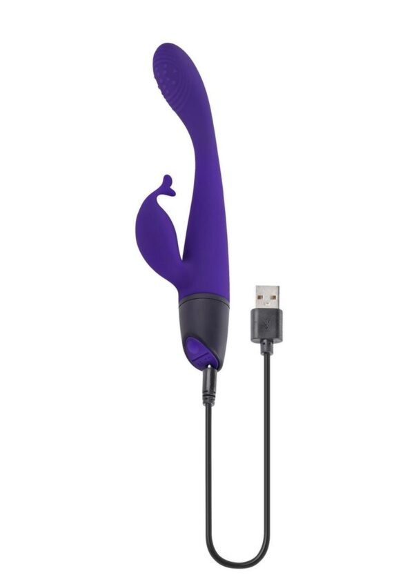 Selopa Plum Passion Rechargeable Silicone Vibrator with Clitoral Stimulator - Purple - Image 4