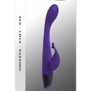 Selopa Plum Passion Rechargeable Silicone Vibrator with Clitoral Stimulator - Purple
