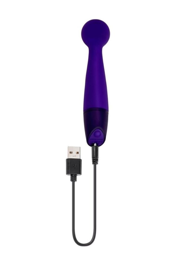 Selopa Gumball Rechargable Silicone Vibrating Wand - Purple - Image 4