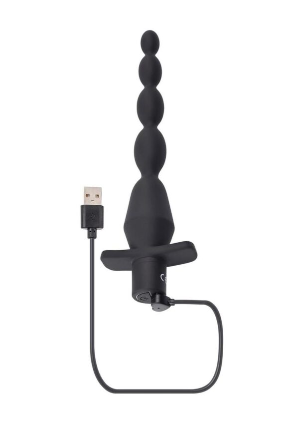 Selopa Vibrating Rechargeable Silicone Butt Beads - Black - Image 4