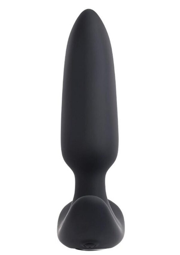Selopa Black Beauty Rechargeable Silicone Vibrating Anal Plug with Remote Control - Black - Image 3
