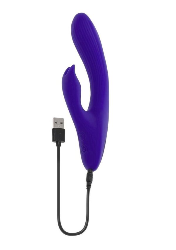 Selopa Poseable Bunny Rechargeable Silicone Rabbit Vibrator - Purple - Image 4