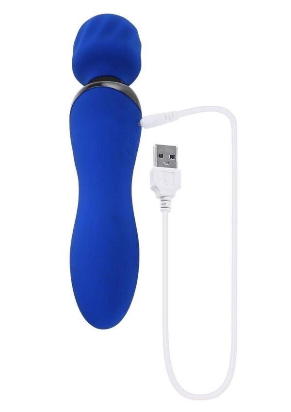Selopa Blue Belle Silicone Rechargeable Dual End Vibrating Wand - Blue - Image 4