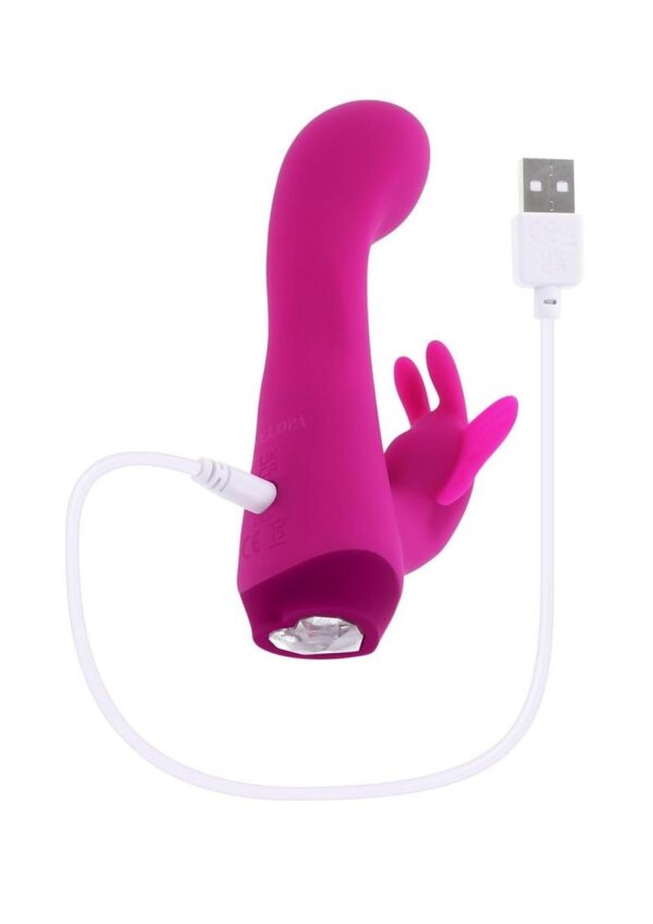 Selopa Butterfly Love Rechargeable Silicone Rabbit Vibrator - Pink - Image 4
