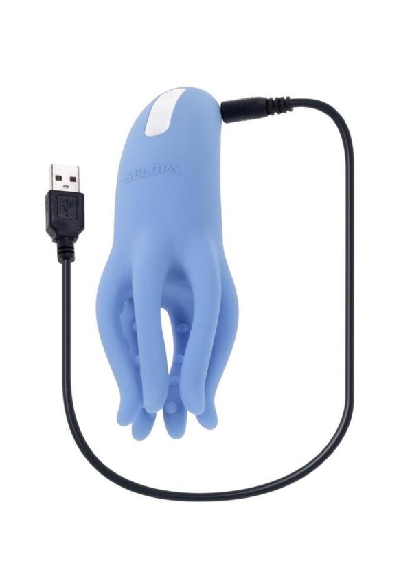 Selopa Tentacle Tickler Rechargeable Silicone Clitoral Stimulator - Blue - Image 4