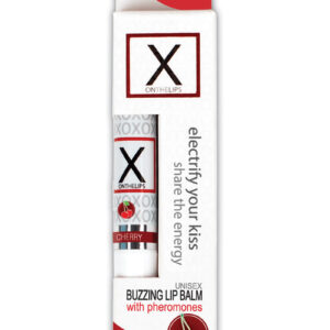X On The Lips Buzzing Lip Balm with Pheromones Electric Cherry Flavor .75oz