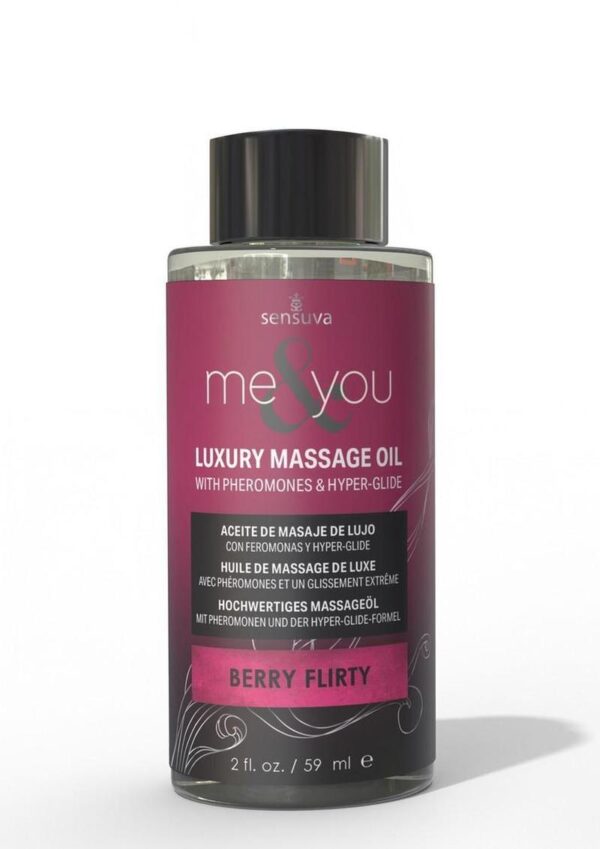 Me and You Pheromone Infused Luxury Massage Oil Berry Flirty 2oz