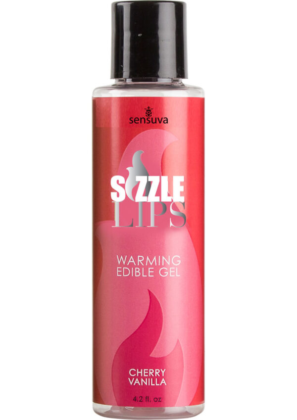 Sizzle Lips Warming Edible Massage Oil Strawberry 4.2oz