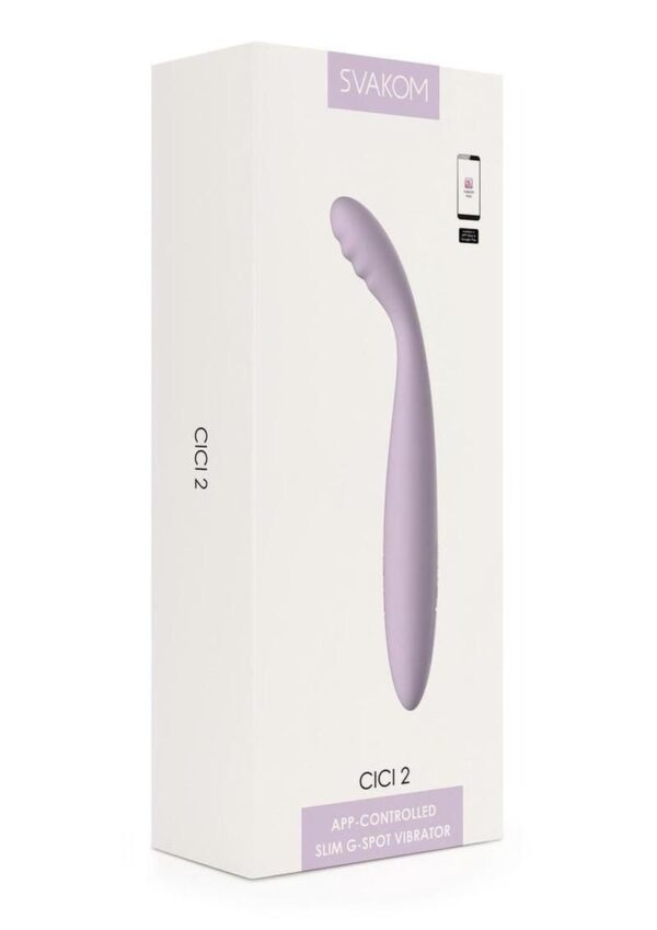 Svakom CICI 2 Rechargeable Silicone App Control G-Spot Vibrator - Lavender