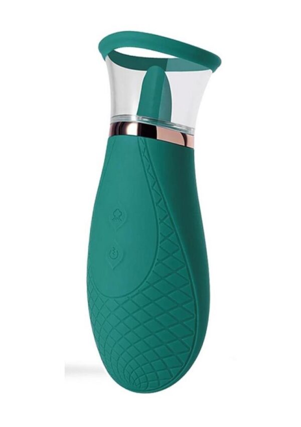 Scioness Sucking and Licking Rechargeable Silicone Clitoral Stimulator - Green - Image 2