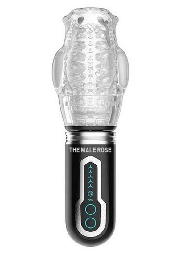 The Male Rose 3 Rechargeable Thrusting Rotating Masturbator - Black/Clear - Image 3