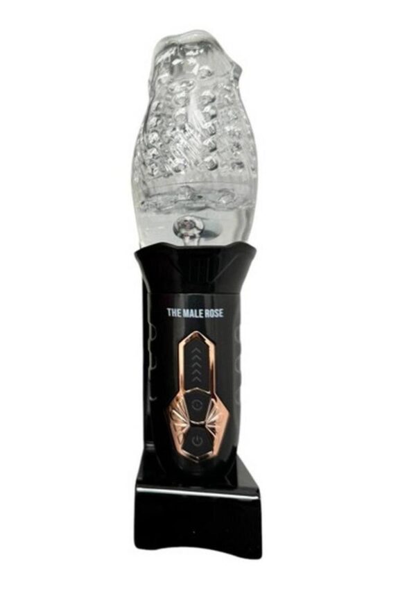 The Male Rose Gawk Gawk 3000 Rechargeable Rotating Masturbator - Black/Clear - Image 2