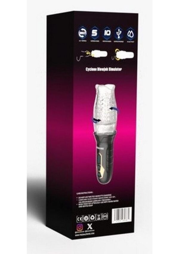The Male Rose Gawk Gawk 3000 Rechargeable Rotating Masturbator - Black/Clear - Image 4