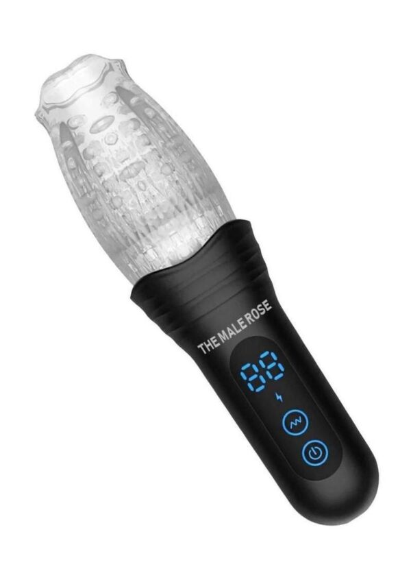 The Male Rose Pro Rechargeable Thrusting Rotating Masturbator - Black/Clear - Image 4