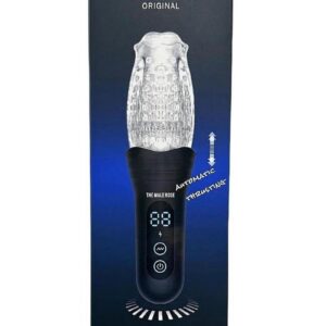 The Male Rose Pro Rechargeable Thrusting Rotating Masturbator - Black/Clear