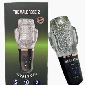 The Male Rose 2 Rechargeable Sucking Masturbator - Black/Clear