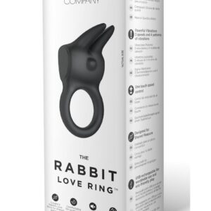 The Rabbit Company The Rabbit Love Ring Rechargeable Silicone Couples Ring - Black