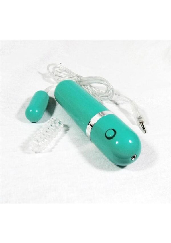 Ahhh Vibrating Bullet Of Love with Wired Remote Control - Teal - Image 3