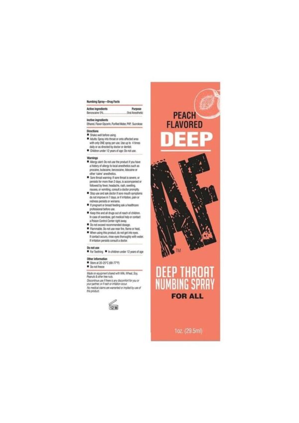 Deep AF Deep Throat Numbing Spray 1oz - Peach - Image 3