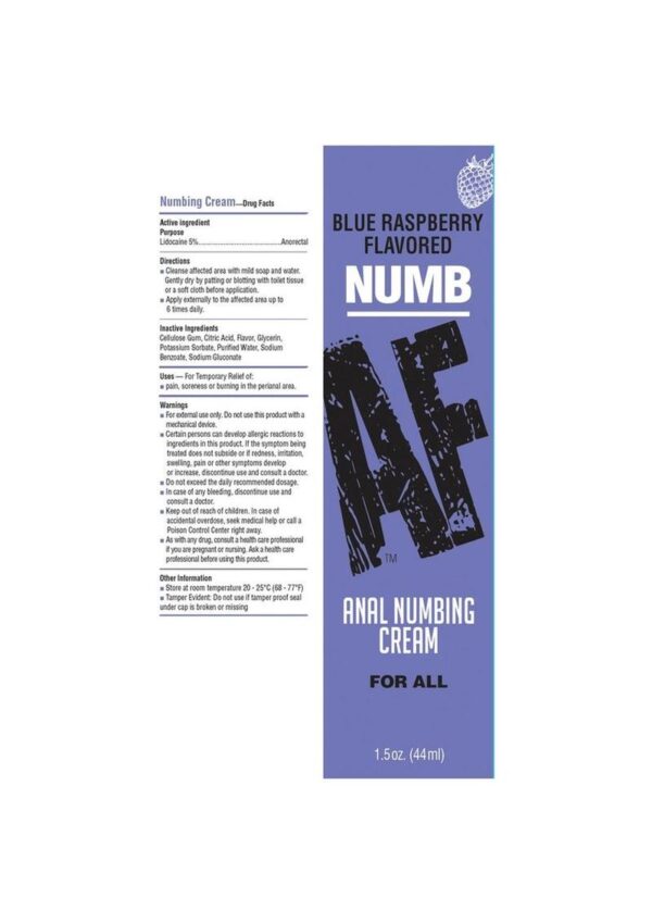 Numb AF Anal Numbing Flavored Cream 1.5oz - Blue Raspberry - Image 3