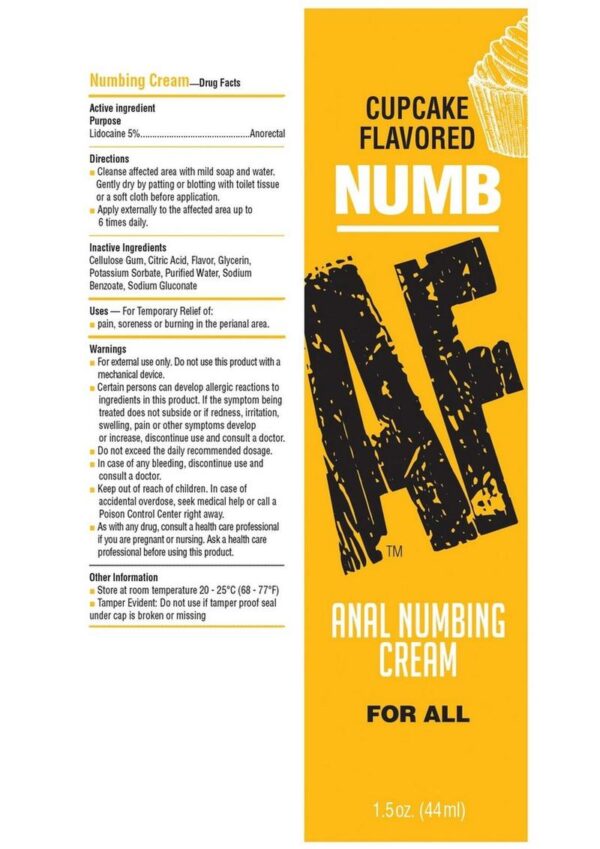 Numb AF Anal Numbing Flavored Cream 1.5oz - Cupcake - Image 3