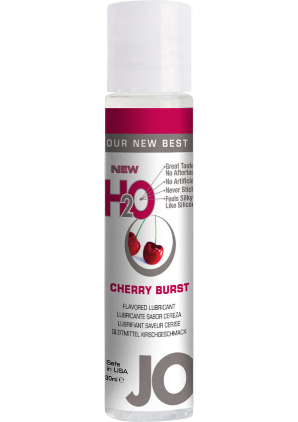 Jo H2O Water Based Personal Flavored Lubricant Cherry Burst 1 Ounce 12 Bottles Per Counter Display