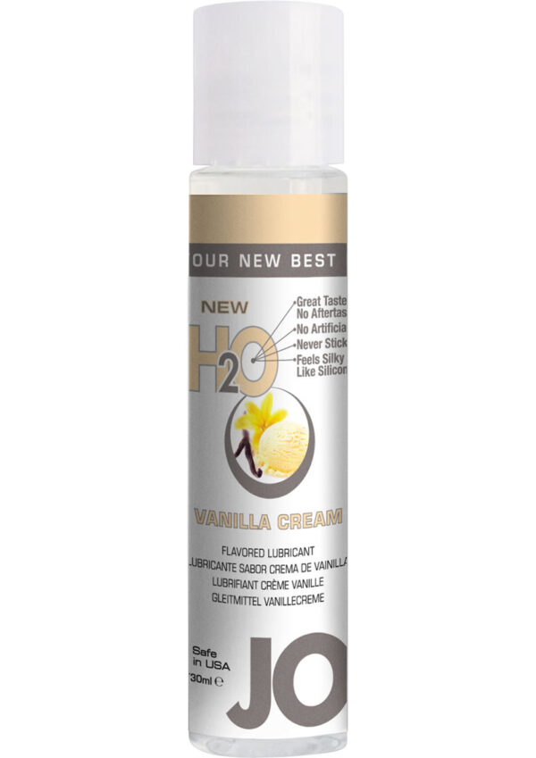 Jo H2O Personal Flavored Lube Water Based Vanilla Cream 1 Ounce 12 Bottles Per Counter Display