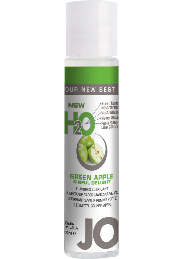 Jo H2O Personal Flavored Lube Water Based Green Apple 1 Ounce 12 Bottles Per Counter Display